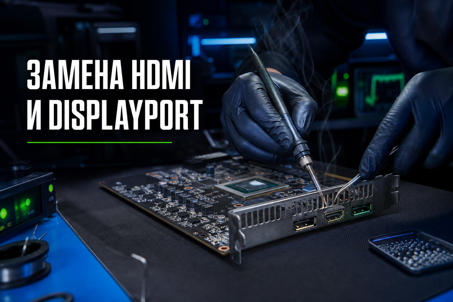 Замена HDMI и DisplayPort AMD Radeon в Саратове — сервисный центр Ремонтер Замена HDMI и DisplayPort AMD Radeon в Саратове — сервисный центр Ремонтер