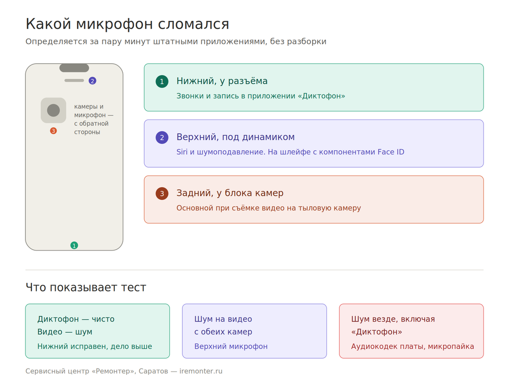 Шум вместо звука при записи видео на iPhone: как найти неисправный микрофон img mikrofony iphone diagnostika 1024x768 - Шум вместо звука при записи видео на iPhone: как найти неисправный микрофон