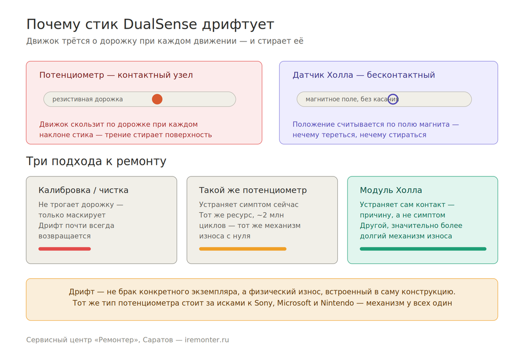 Дрифт стиков геймпада PS5 DualSense: почему это не брак, а износ, и когда рекалибровка не поможет ps5 mekhanizm 1024x700 - Дрифт стиков геймпада PS5 DualSense: почему это не брак, а износ, и когда рекалибровка не поможет